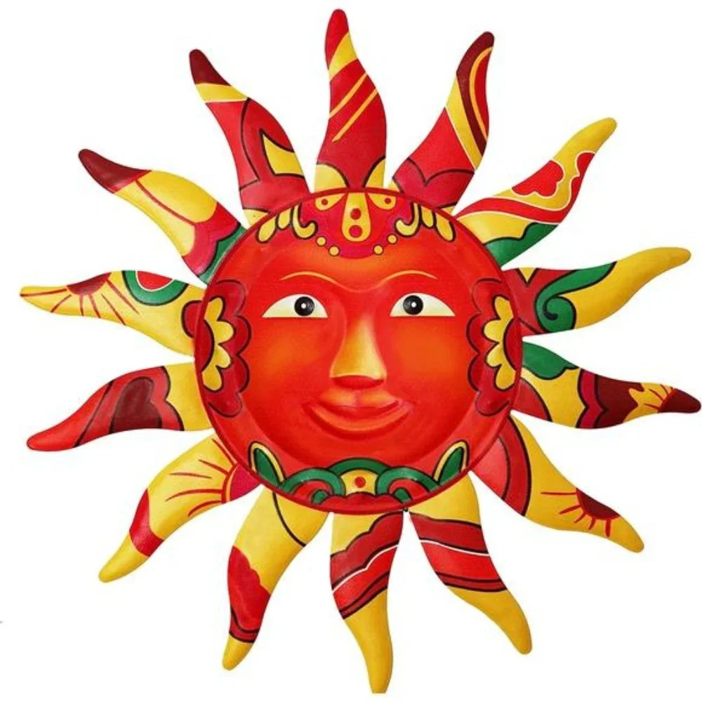 Metal Sun Wall Art Decor Hanging for Indoor Outdoor Home Garden,12.7 Inches